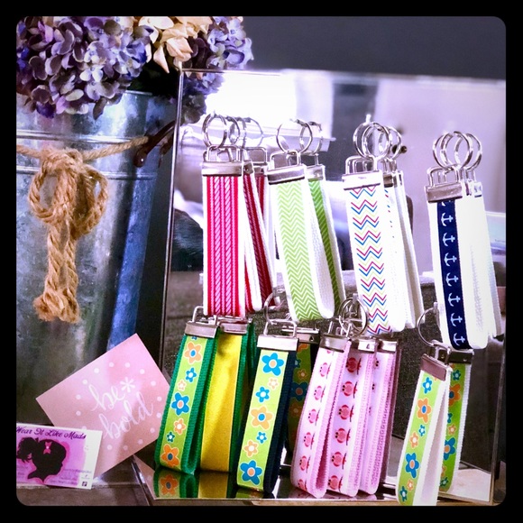 🏷️ Boutique Handmade Canvas Durable Keychains - Loop Multicolor & Pattern 2/$10 - Picture 1 of 6